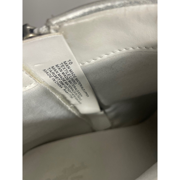 Size 10 Silver Block Heel Zip Pointed Toe Casual Ankle Boots Universal Thread - Picture 9 of 11